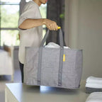 Gray Foldable Laundry Basket with Handles, 1-Person, 45L