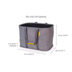 Gray Foldable Laundry Basket with Handles, 1-Person, 45L