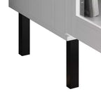 Black / White Modern TV Stand Console, 2-Door, 3-Shelf, Fits up to 60" TV