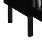 Black / White Modern TV Stand Console, 2-Door, 3-Shelf, Fits up to 60" TV