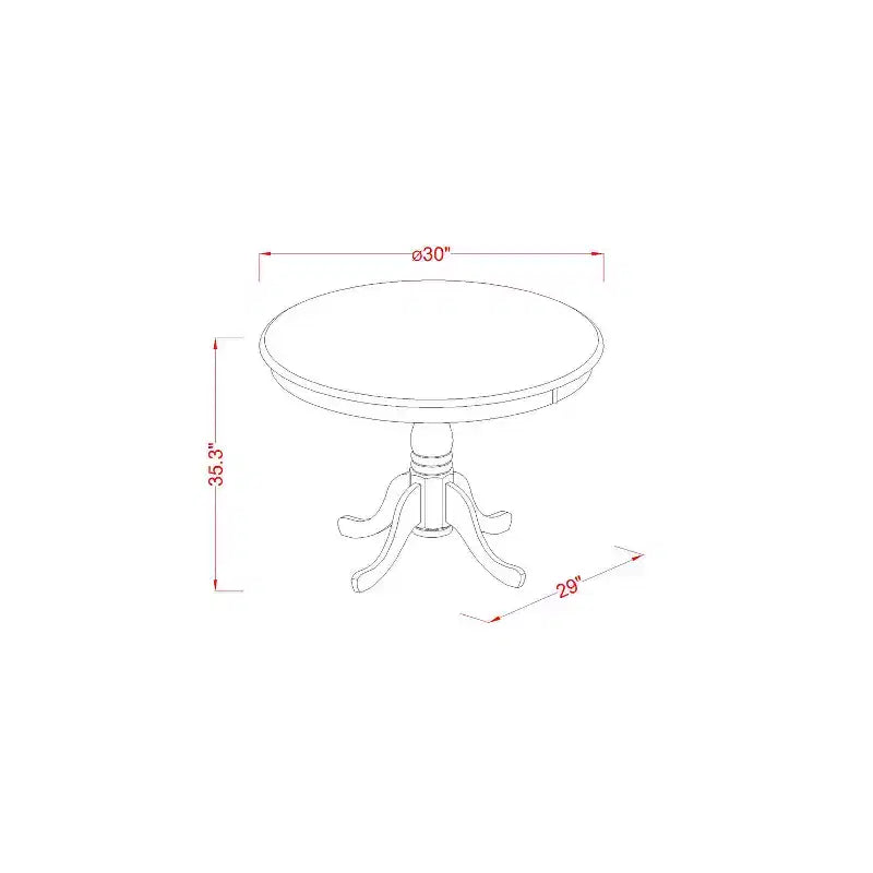 Mahogany / Oak Round Pedestal Dining Table, Seats 2 – Small