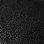 Black Croc-Embossed Faux Leather Acrylic 2-Tier Bench, 1-Seat