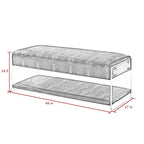 Black Croc-Embossed Faux Leather Acrylic 2-Tier Bench, 1-Seat