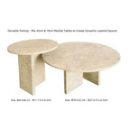 Yellow Round Marble Coffee Table, Solid Slab Base, 1-Piece