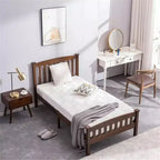 Coffee Twin Platform Bed Frame with Headboard, Sleeps 1