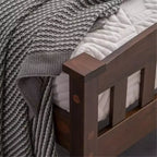 Coffee Twin Platform Bed Frame with Headboard, Sleeps 1