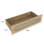 Natural Wood 4/6-Drawer Dresser with Acrylic Front, Gold Handles – Single Unit