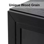 Black Wood Grain 4-Door 6-Shelf Storage Cabinet, Single
