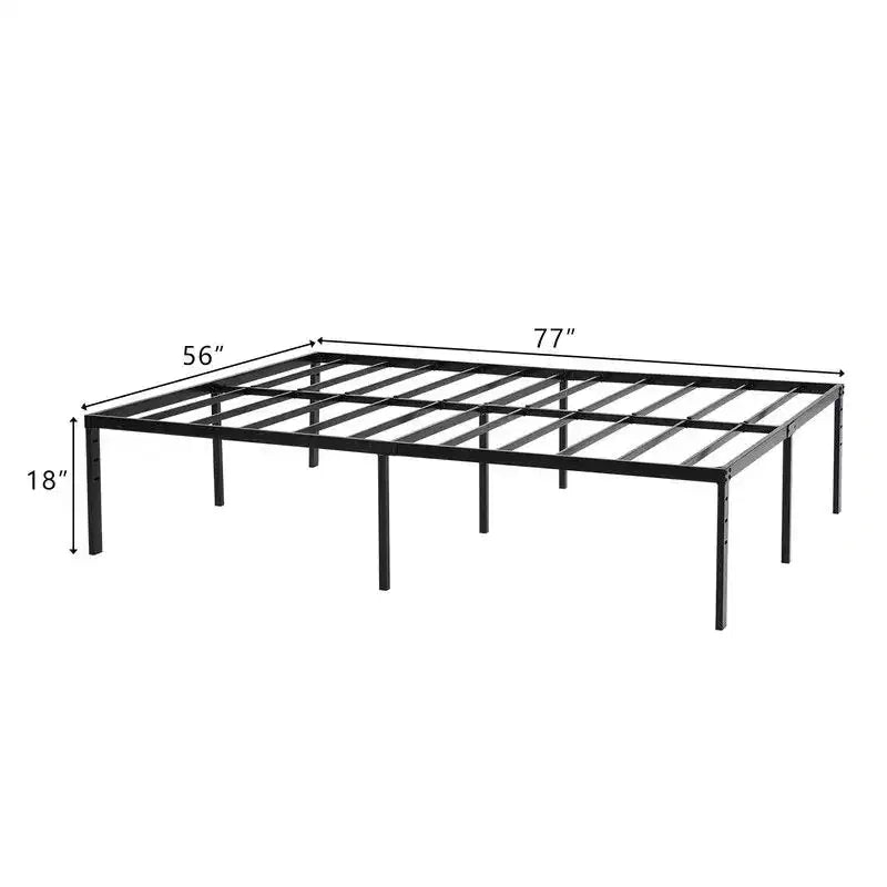 Black Metal Platform Bed Frame, Full Size, Single Sleeper