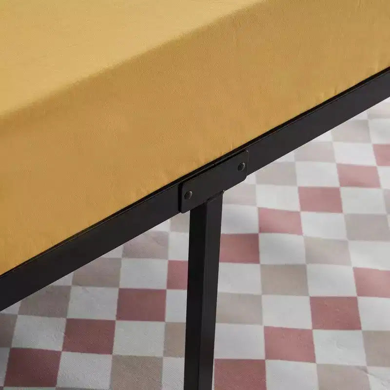 Black Metal Platform Bed Frame, Full Size, Single Sleeper