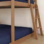 Textured Natural / Pecan / White Twin over Full Low Bunk Bed, Engineered Wood, Sleeps 2