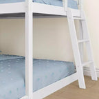 Textured Natural / Pecan / White Twin over Full Low Bunk Bed, Engineered Wood, Sleeps 2