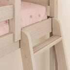 Textured Natural / Pecan / White Twin over Full Low Bunk Bed, Engineered Wood, Sleeps 2