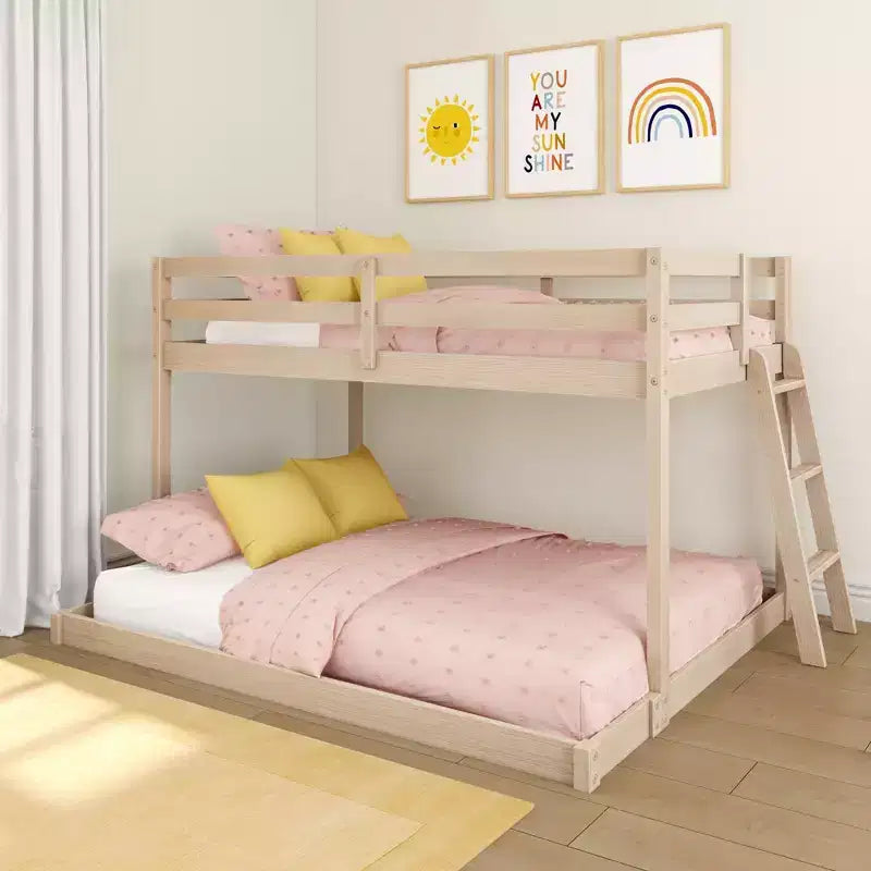 Now Furniture Low Bunk Bed for Kids, Twin over Full, Engineered Wood
