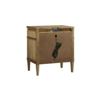 Brown 3-Drawer Nightstand with USB Ports, Single