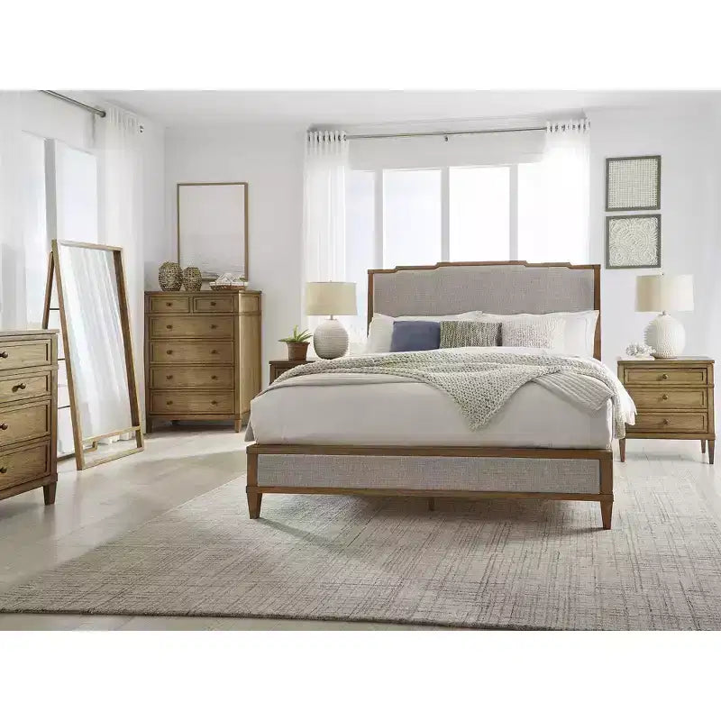 Brown 3-Drawer Nightstand with USB Ports, Single