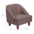 Natural Linen Barrel Accent Chair, Armless, Seats 1, Kids
