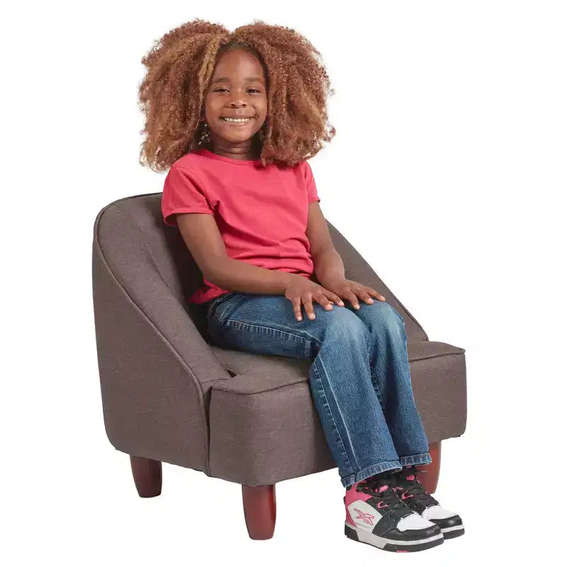 Natural Linen Barrel Accent Chair, Armless, Seats 1, Kids