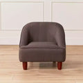 Natural Linen Barrel Accent Chair, Armless, Seats 1, Kids