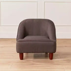 Natural Linen Barrel Accent Chair, Armless, Seats 1, Kids
