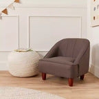 Natural Linen Barrel Accent Chair, Armless, Seats 1, Kids