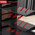 Black Metal 1U Rack Shelf Tray, Universal Single-User Mount, 4-Pack