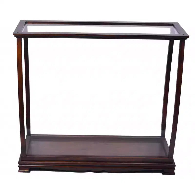 HomeRoots 13 Dark Brown And Clear Glass Standard Display Stand