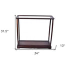 Dark Brown & Clear Glass Display Cabinet, 1-Door 1-Drawer