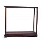 Dark Brown & Clear Glass Display Cabinet, 1-Door 1-Drawer