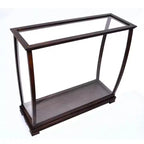 Dark Brown & Clear Glass Display Cabinet, 1-Door 1-Drawer