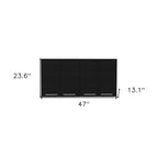 Black Wood 4-Door Wall-Mounted Accent Cabinet, 1-Person Assembly