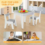 Gray Square 5-in-1 Kids Activity Table & 2 Chairs Set