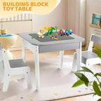 Gray Square 5-in-1 Kids Activity Table & 2 Chairs Set