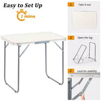 White Aluminum Folding Table, Seats 2