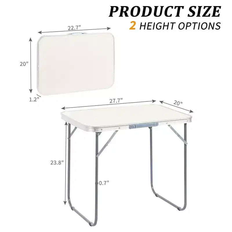 White Aluminum Folding Table, Seats 2