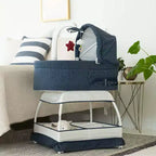 Denim Melange / Grey Melange Bassinet Bedside Sleeper, 1 Infant