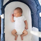 Denim Melange / Grey Melange Bassinet Bedside Sleeper, 1 Infant