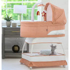 Denim Melange / Grey Melange Bassinet Bedside Sleeper, 1 Infant