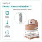Denim Melange / Grey Melange Bassinet Bedside Sleeper, 1 Infant