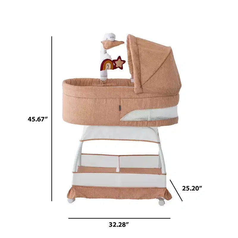Denim Melange / Grey Melange Bassinet Bedside Sleeper, 1 Infant