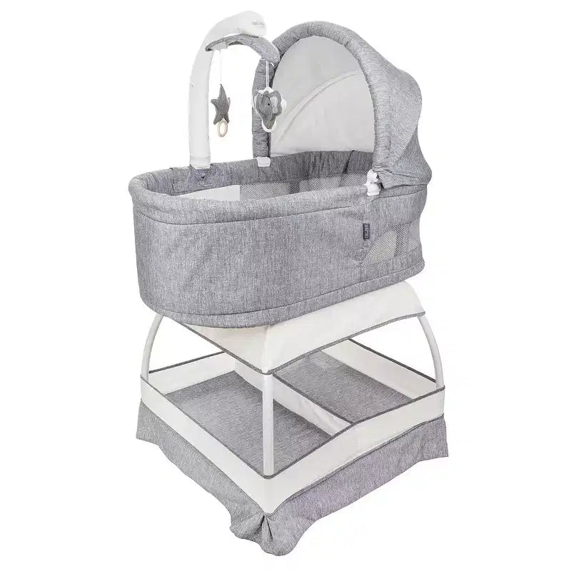 Denim Melange / Grey Melange Bassinet Bedside Sleeper, 1 Infant