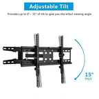 Black Full-Motion TV Wall Mount, Tilt & Swivel, Fits 32"–70", 1-TV