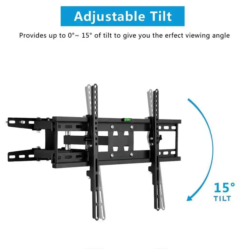Black Full-Motion TV Wall Mount, Tilt & Swivel, Fits 32"–70", 1-TV