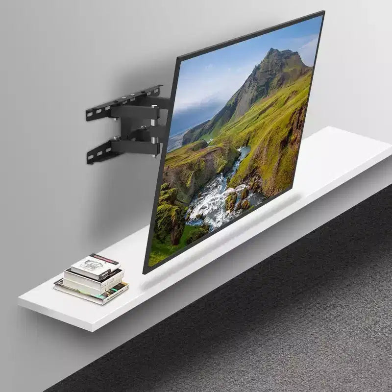 Black Full-Motion TV Wall Mount, Tilt & Swivel, Fits 32"–70", 1-TV