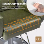 Black / Green Reclining Salon Chair with Removable Headrest, Single Seat