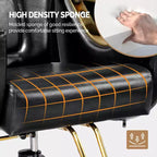 Black / Green Reclining Salon Chair with Removable Headrest, Single Seat