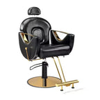 Karl Home Black All Purpose Heavy Duty Reclining Hair Salon Chair with Headrest