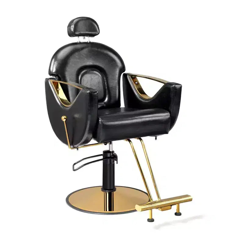 Karl Home Black All Purpose Heavy Duty Reclining Hair Salon Chair with Headrest