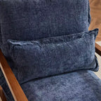 Chenille Velvet Accent Armchair with Lumbar Pillow, Single Seat – Beige / Blue / Brown / Dark Green / Gray / Mint Green / Teal / Yellow