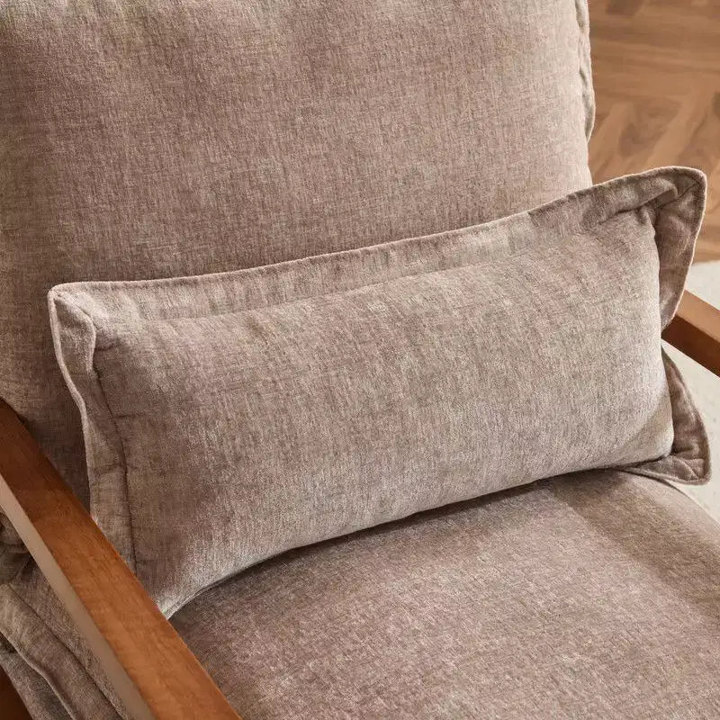 Chenille Velvet Accent Armchair with Lumbar Pillow, Single Seat – Beige / Blue / Brown / Dark Green / Gray / Mint Green / Teal / Yellow